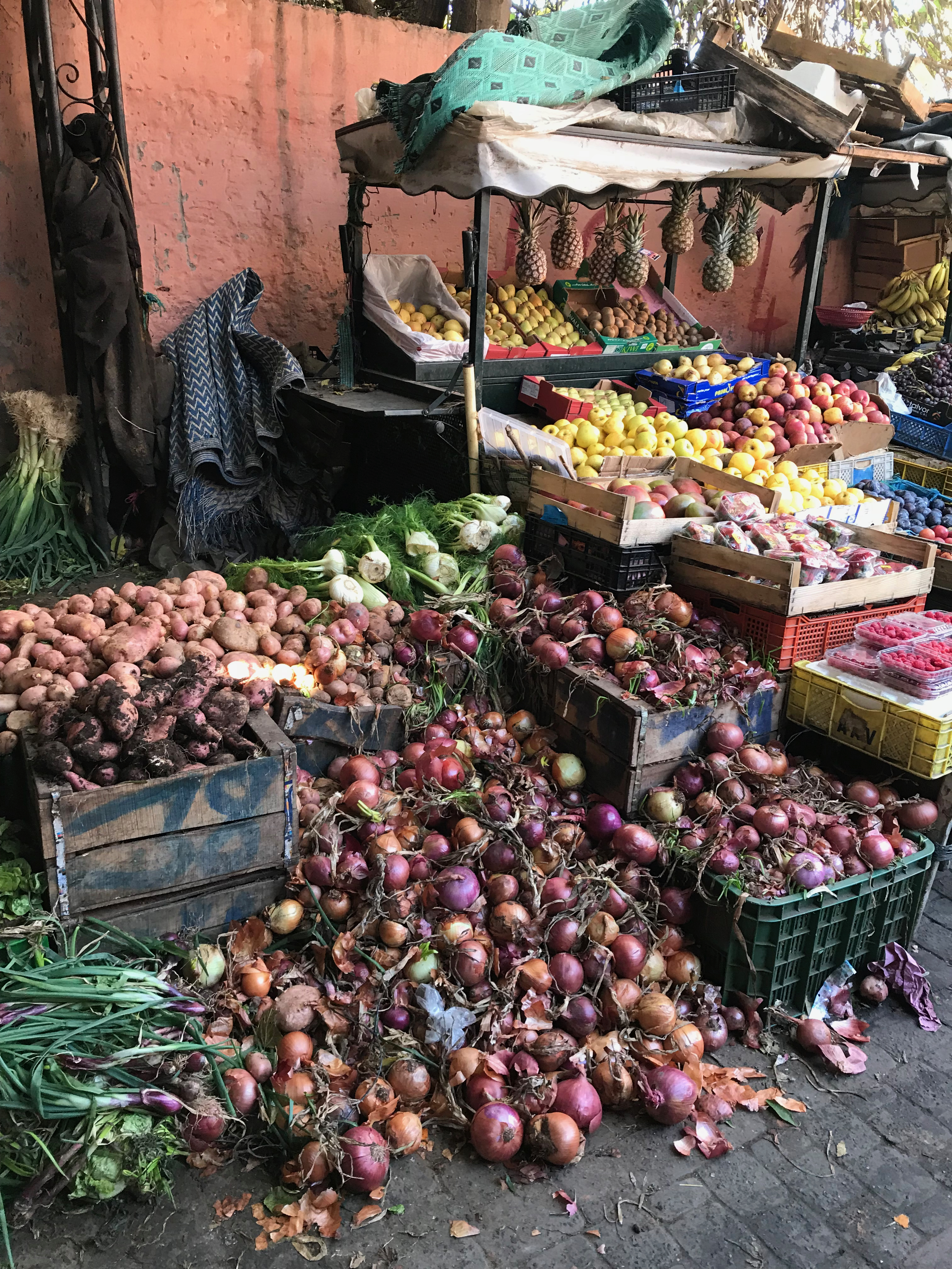 Vegetable stall in the Marrakech souk