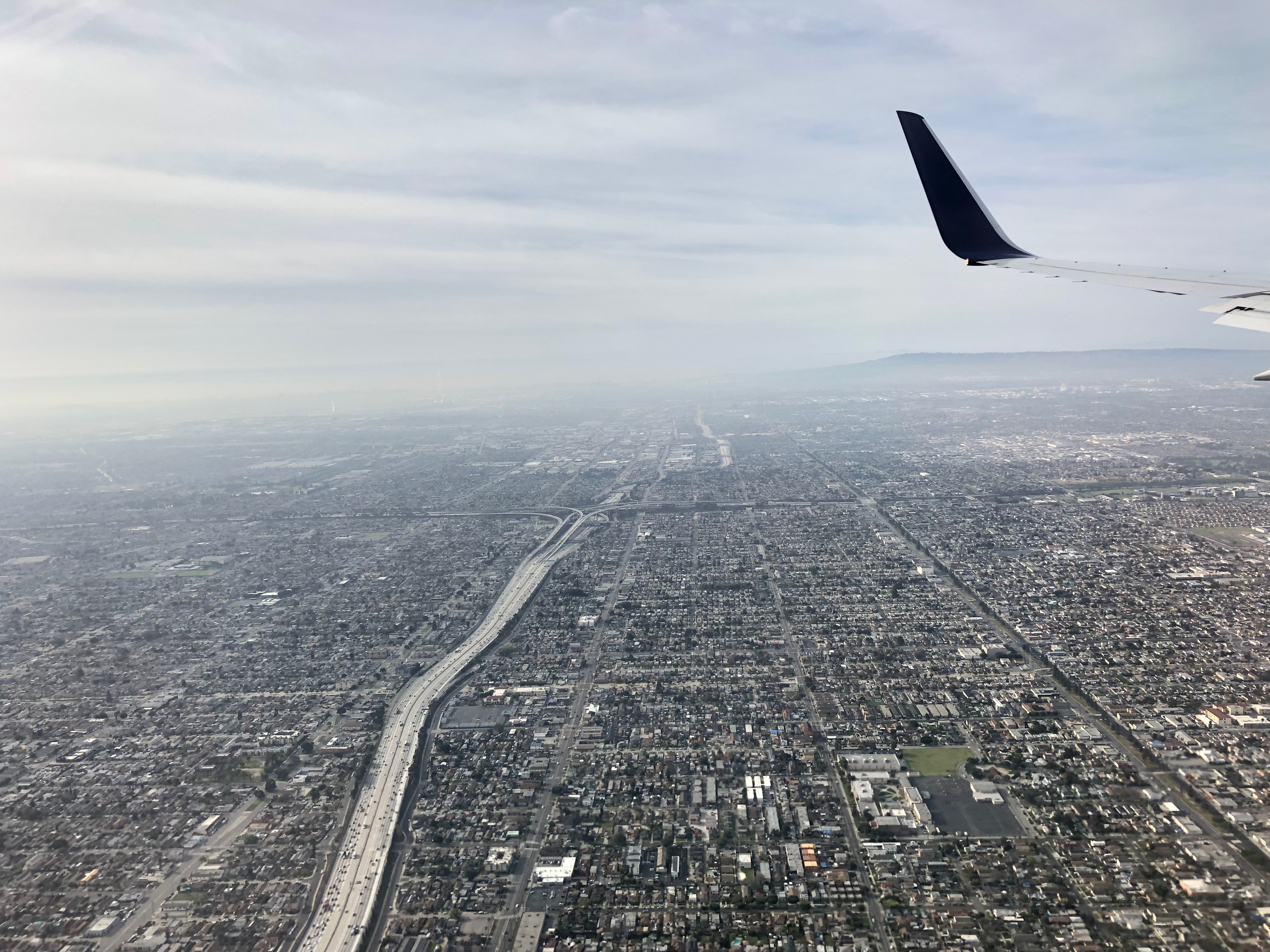 View of Los Angeles from the air train