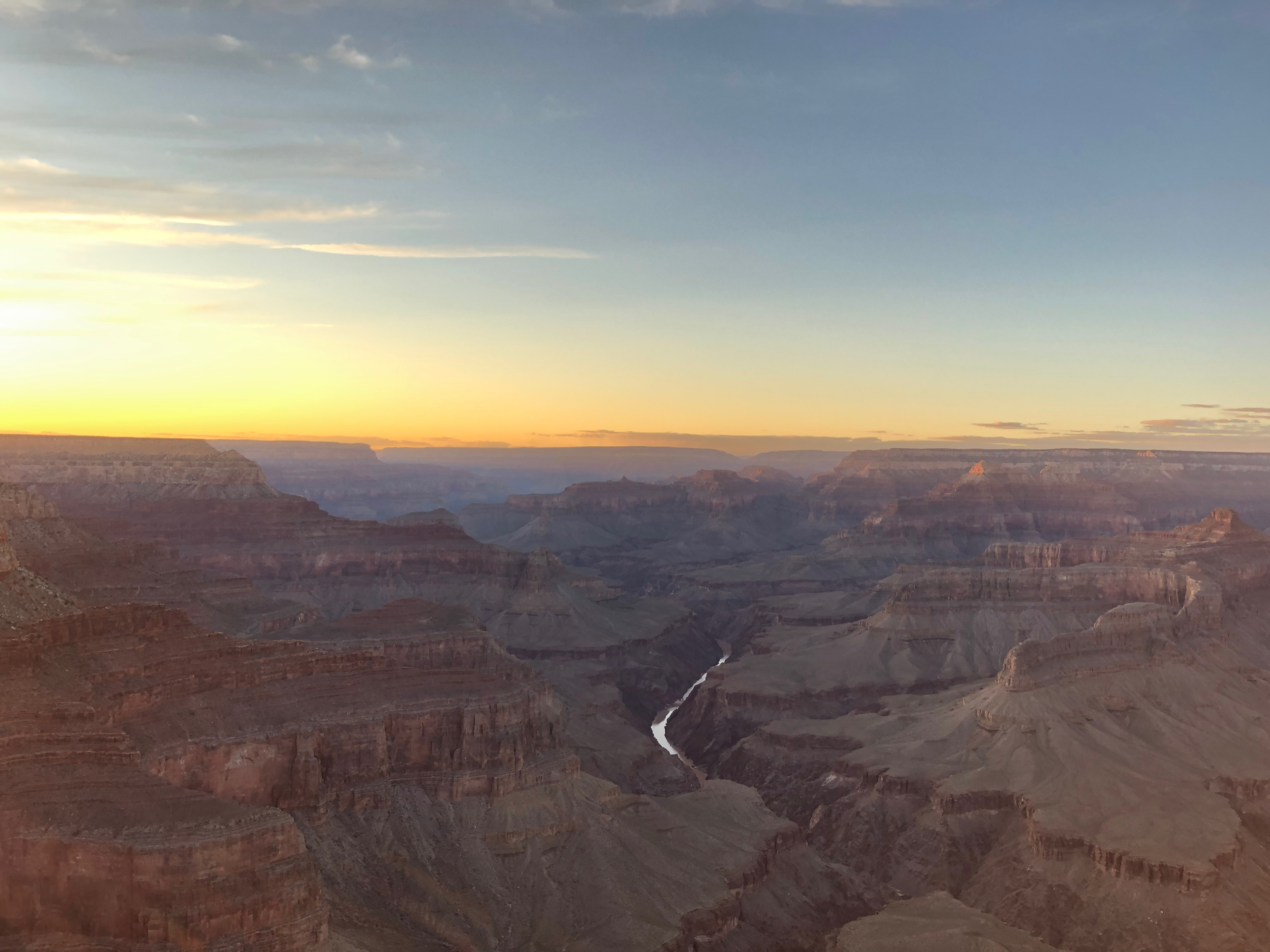 View over the Grand Canyon at sunset