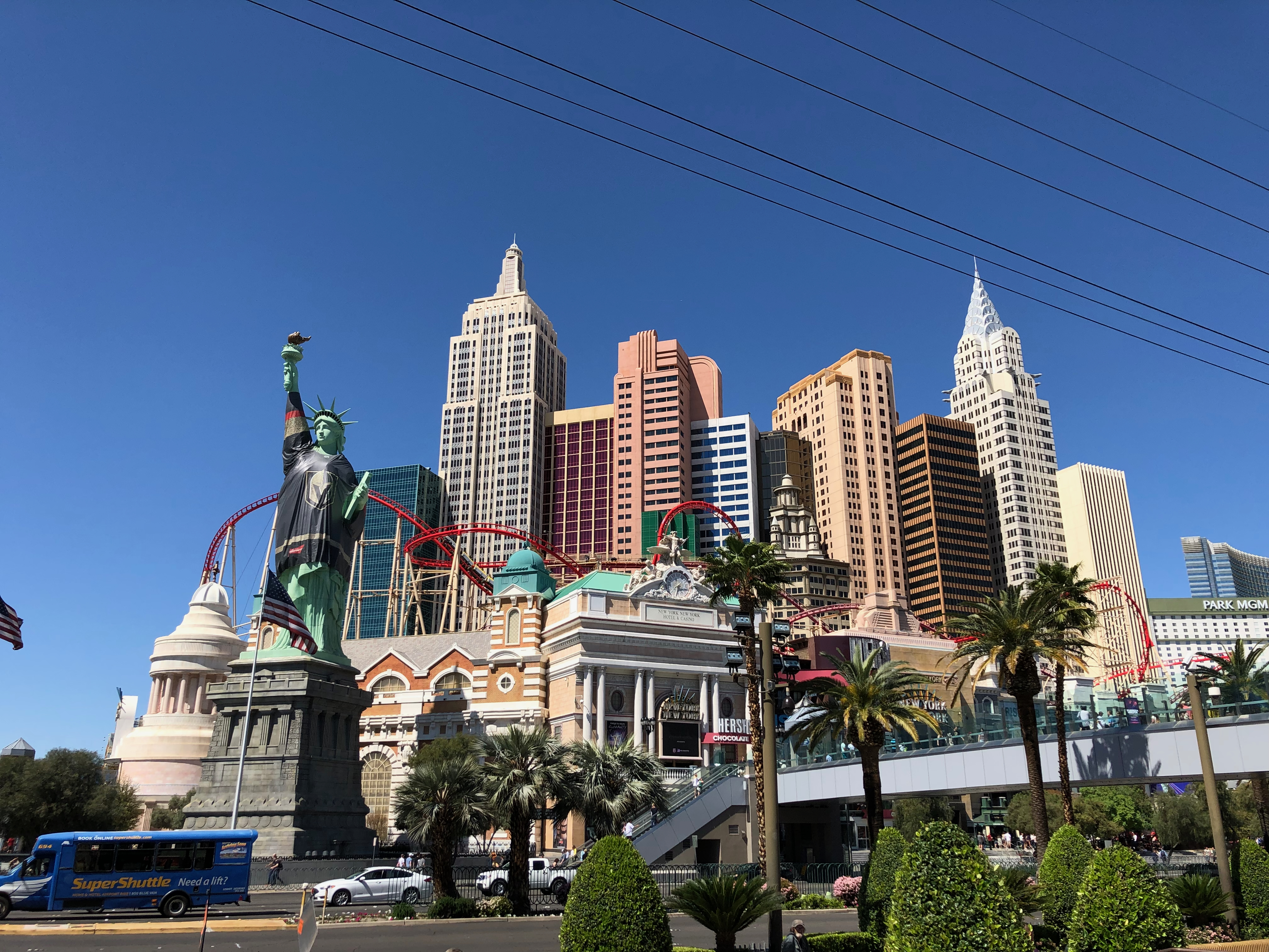 View of the New York Hotel in Las Vegas