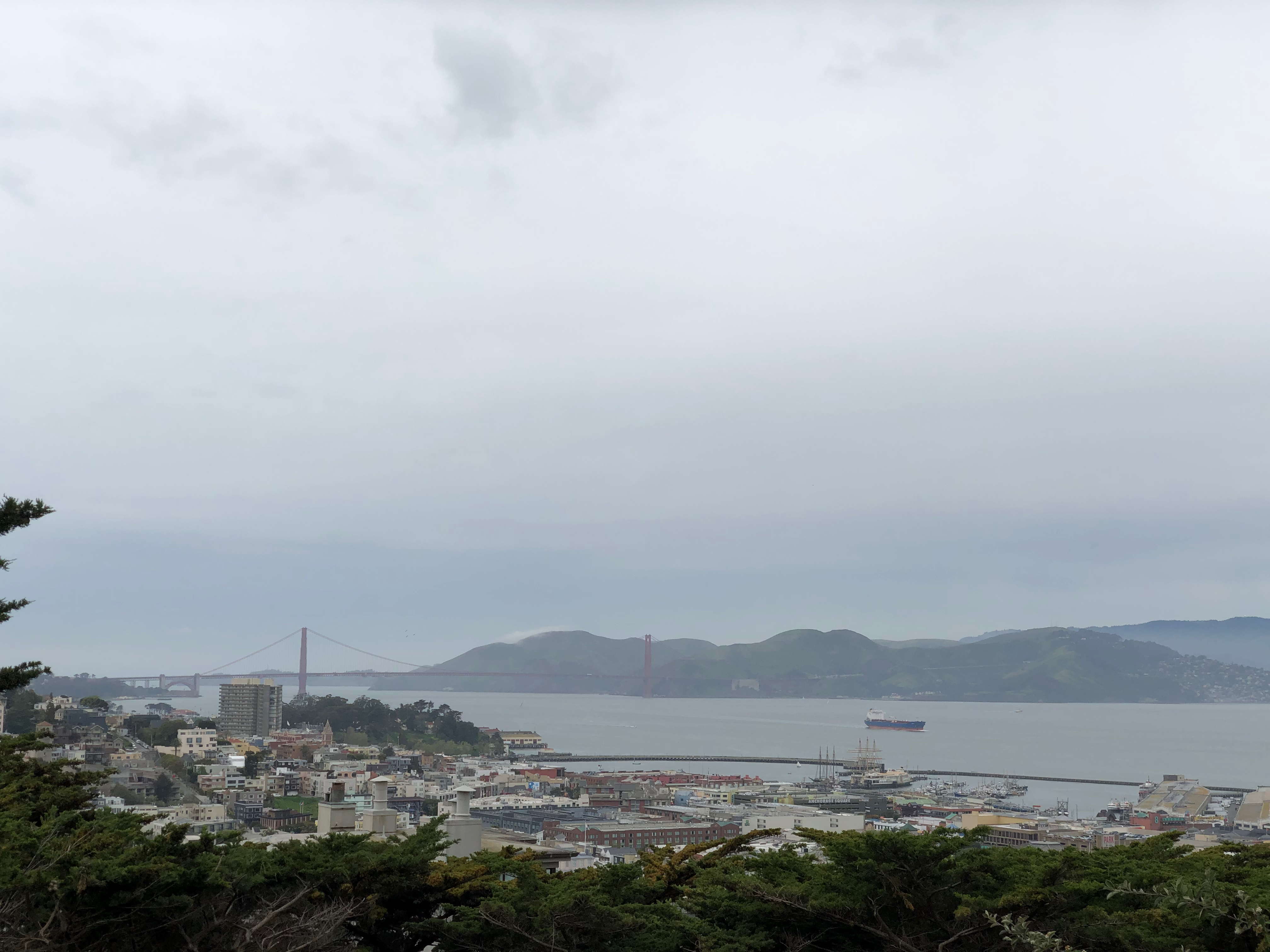 View of the Golden Gate Bridge from Telegraph Hill