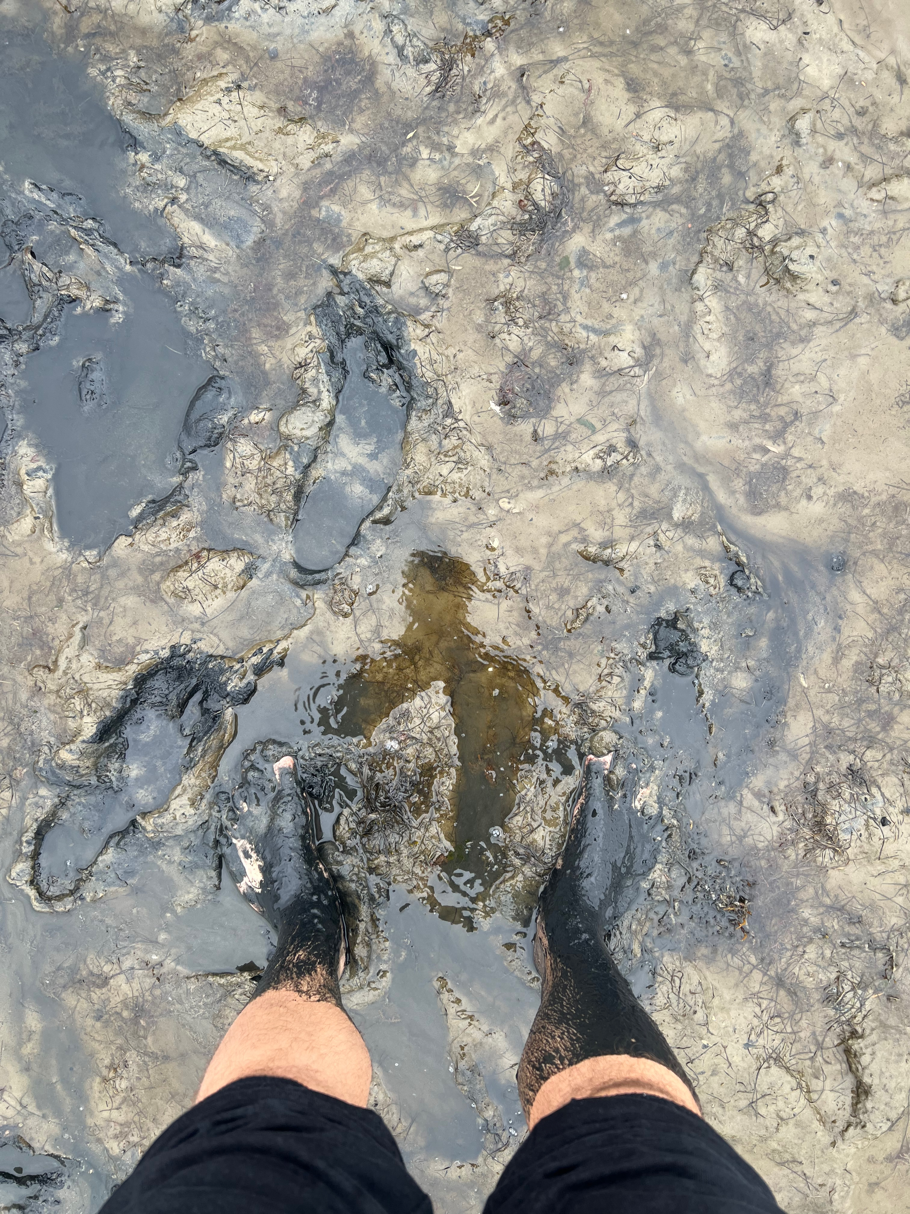 My feet after wading through the silt