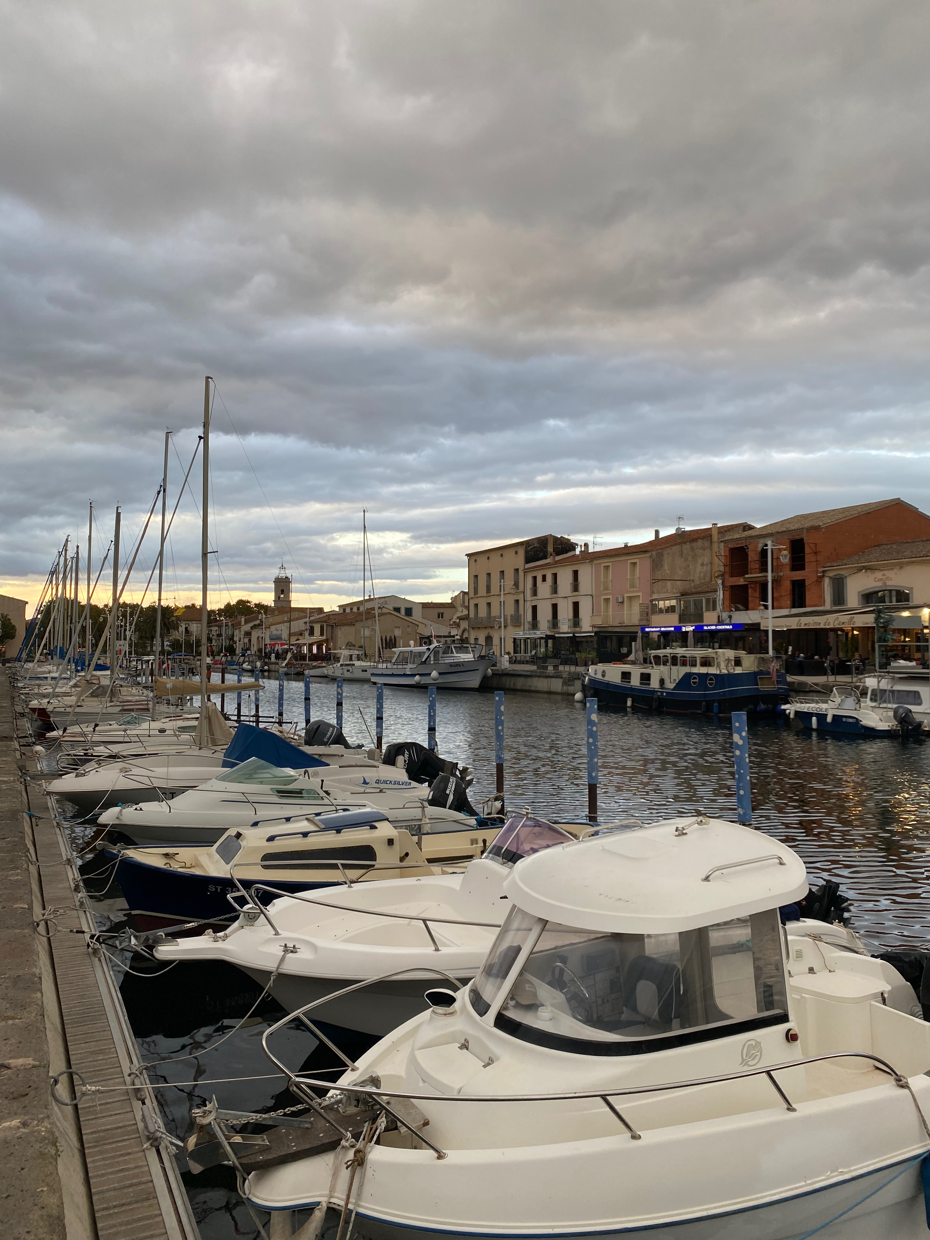 View of the port of Marseillan