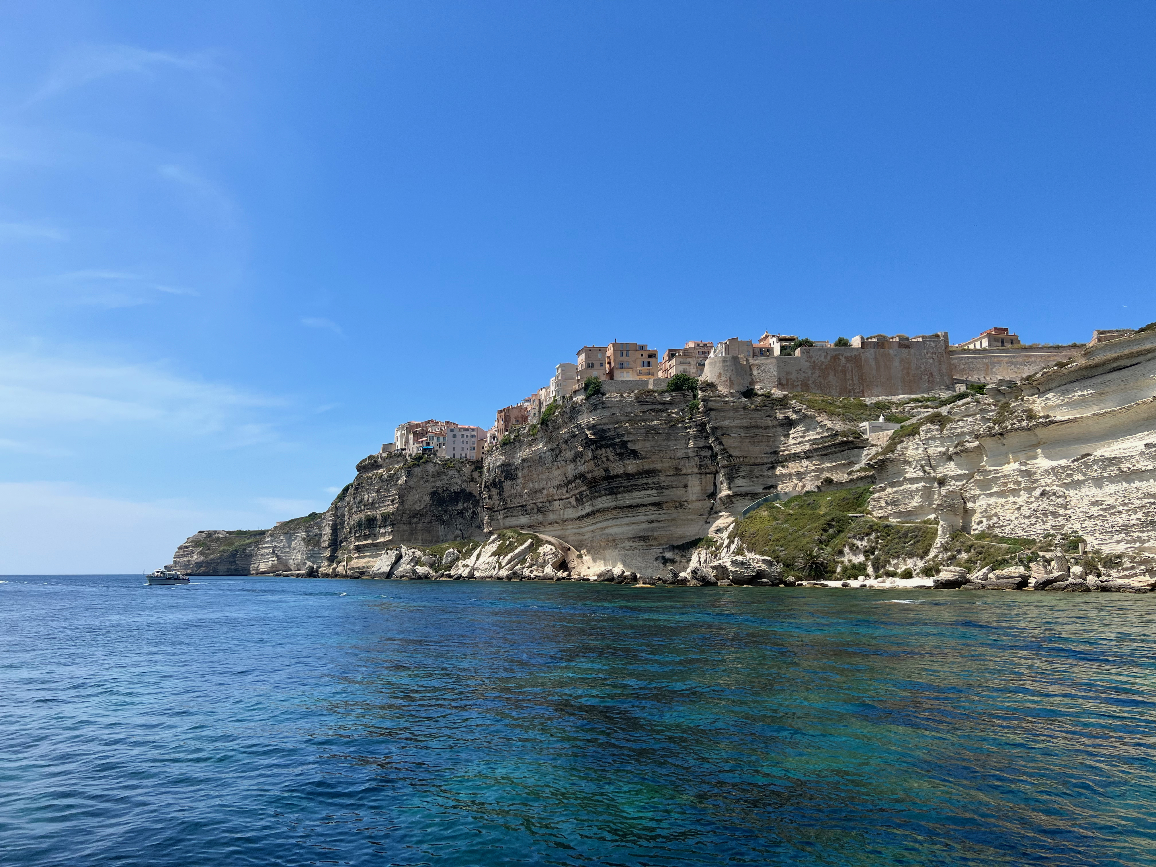 View of the limestone cliffs of Bonifacio