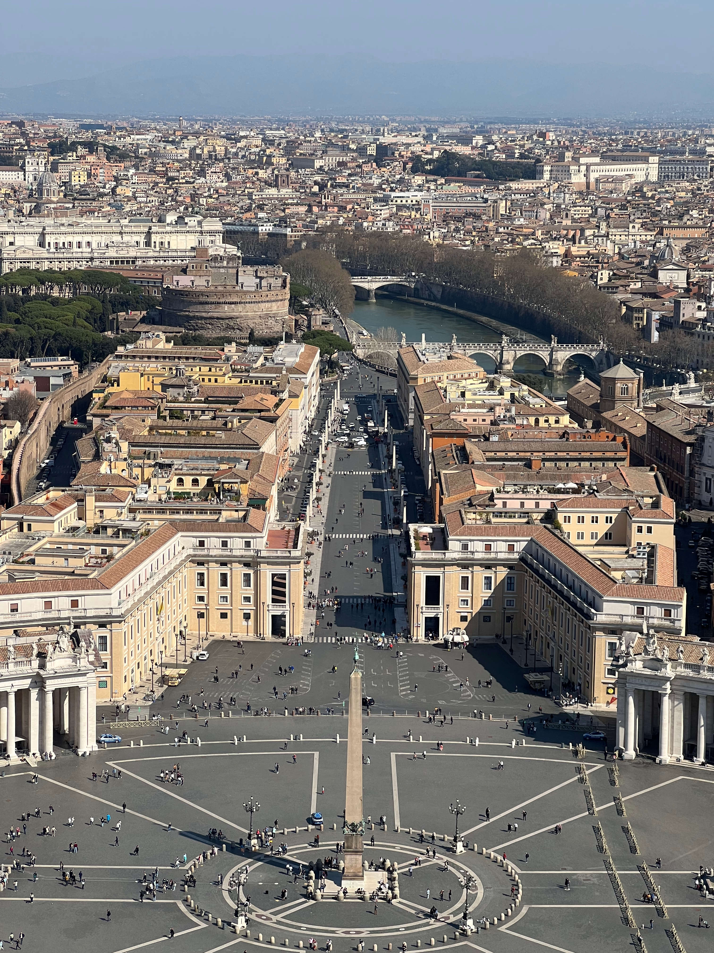 View of St Peter's Square from the dome of St Peter's Basilica
