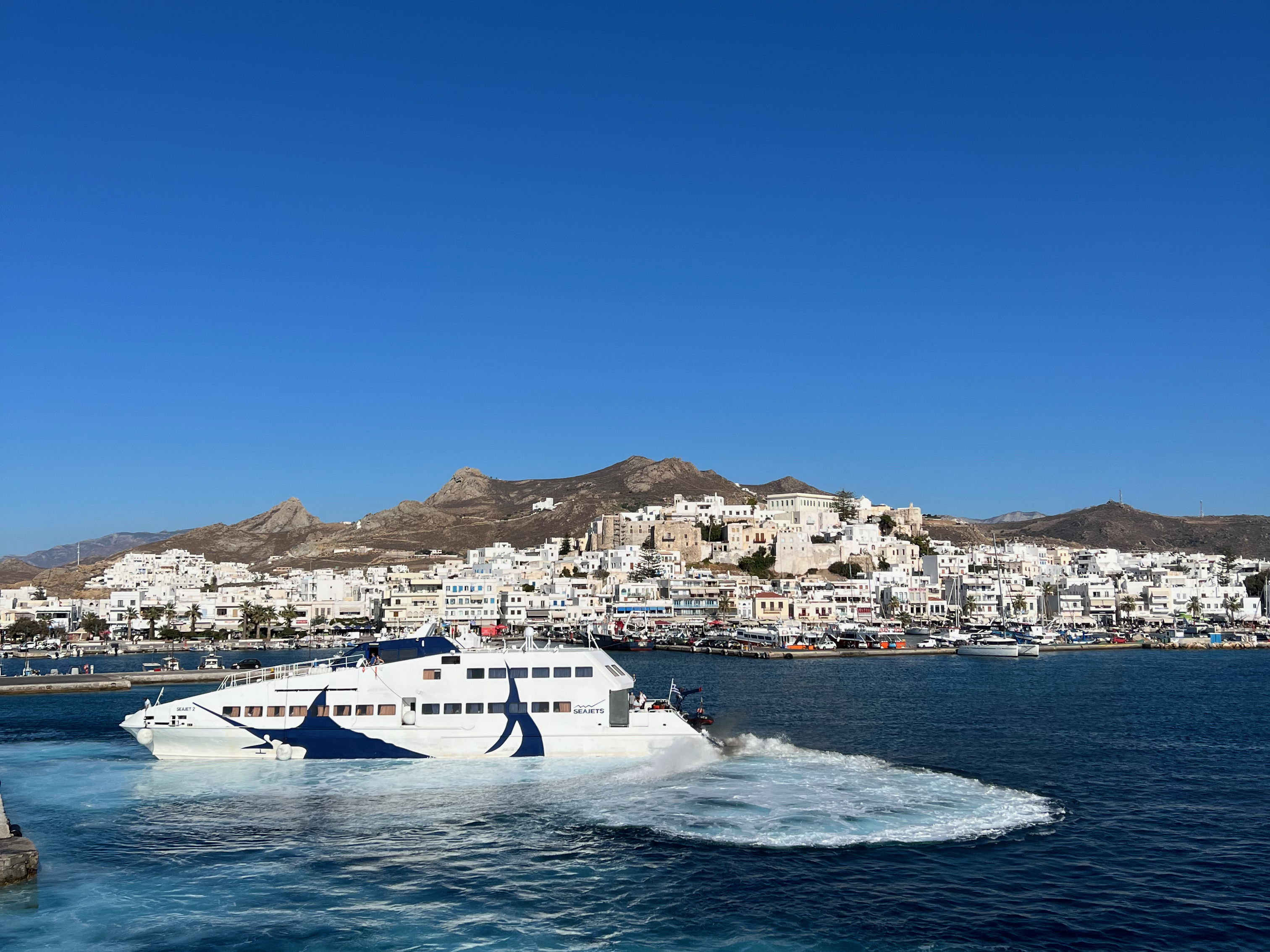 View from the ferry on Naxos