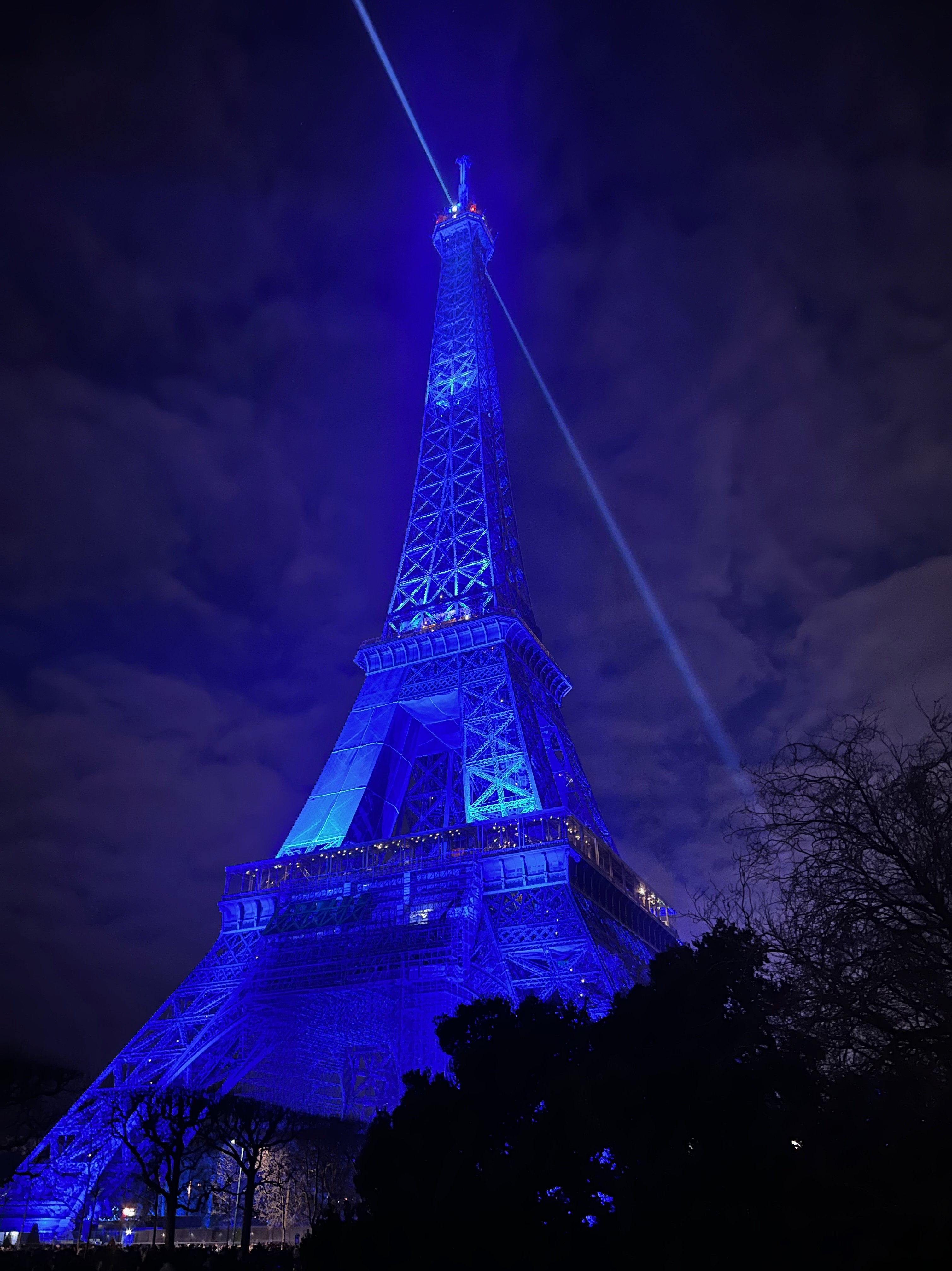 Eifel Tower just before midnight