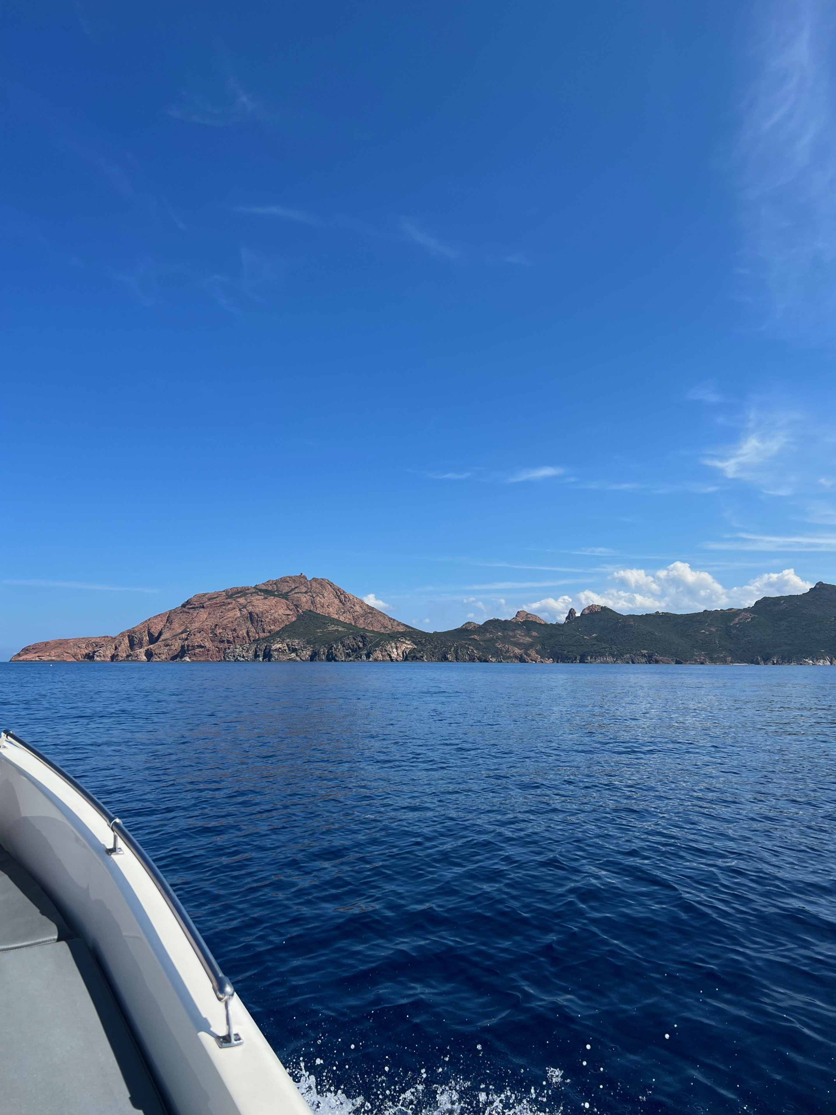 View of the Calanches de Piana from the boat